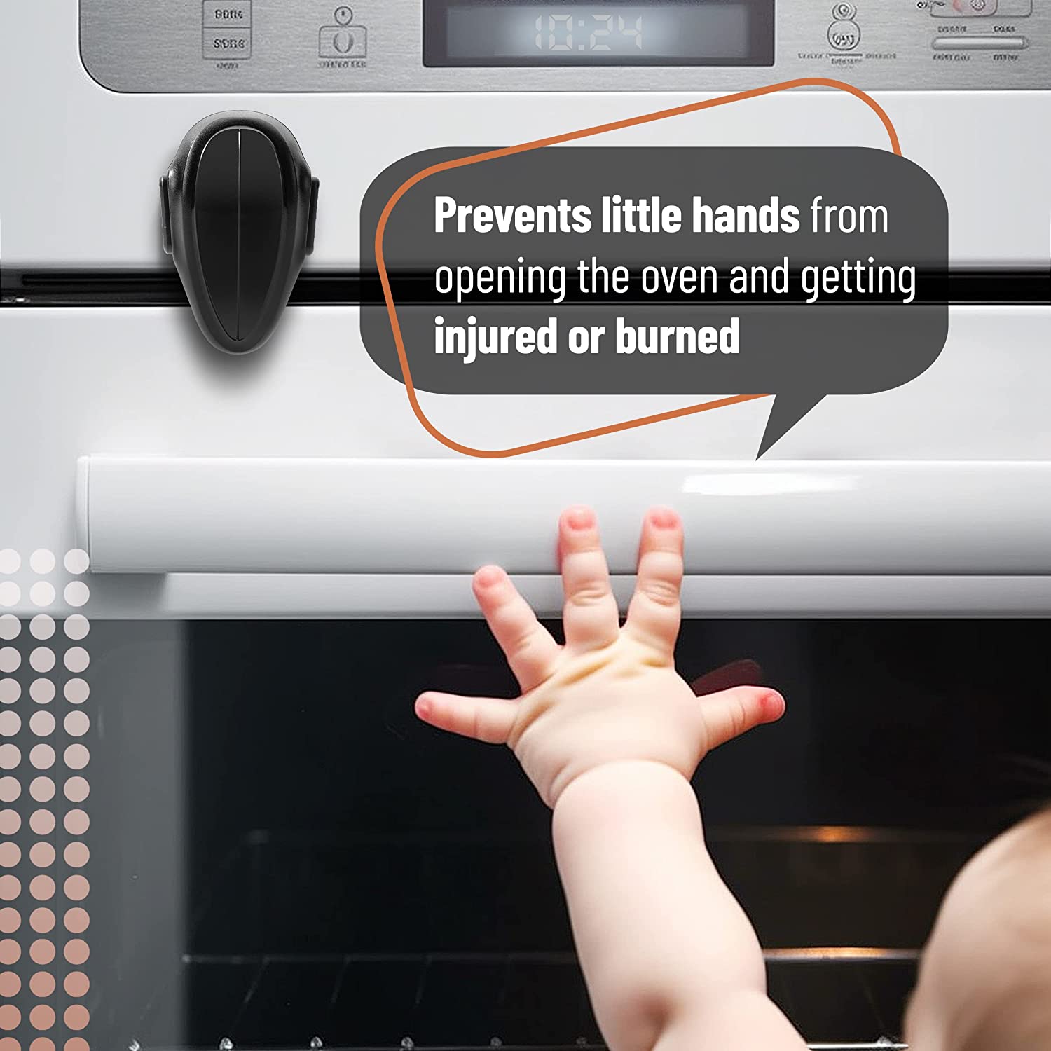 Mr. Pen- Oven Lock Child Safety, 1 Pack, Black, Heat-Resistant